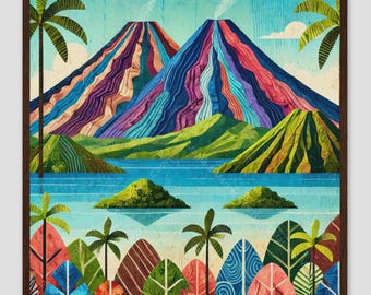 Ometepe Island Kids Volcano Art Print