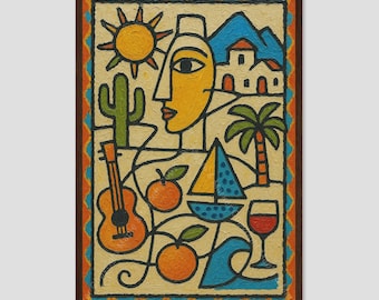 La Quinta Desert Picasso Abstract Art Print