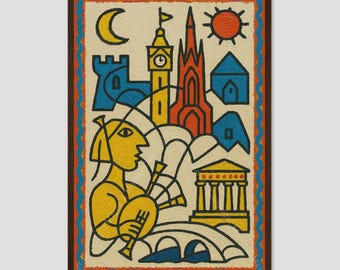 Edinburgh Abstract Collage Wall Art Print