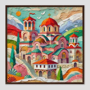 Rila Kloster Bunte Reise Kunstdruck