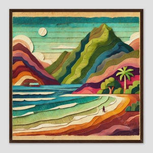Ofu Beach Tropische Collage Wandkunst Druck