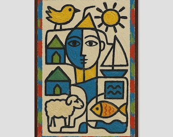 Faroe Islands Nordic Abstract Coastal Wall Art