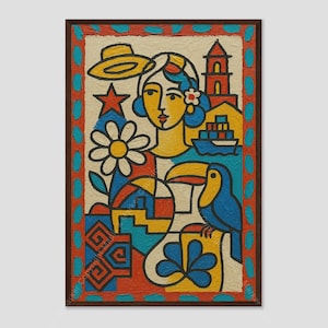 Panama Picasso-Stil abstraktes Land Wandkunst