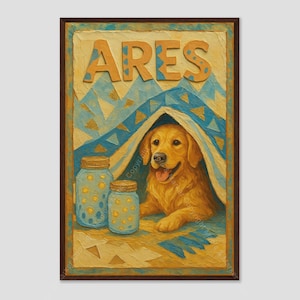 Ares Goldene Hund Decke Fort Kinderwandkunst