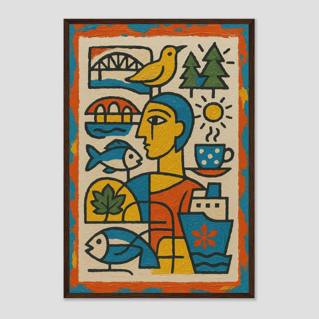 Illustration of Impasto Collage Art