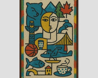 North Vancouver Coastal Abstract Wall Art Print