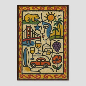 Folsom California Minimalist Cubist Wall Art