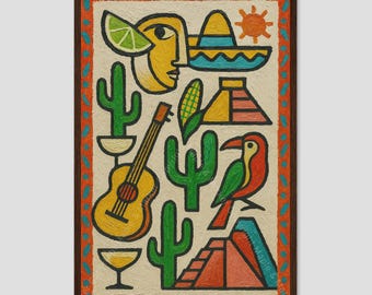 Cancun Mexico Cubist Beach Wall Art
