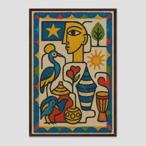 Rwanda Cubist National Landscape Abstract Wall Art