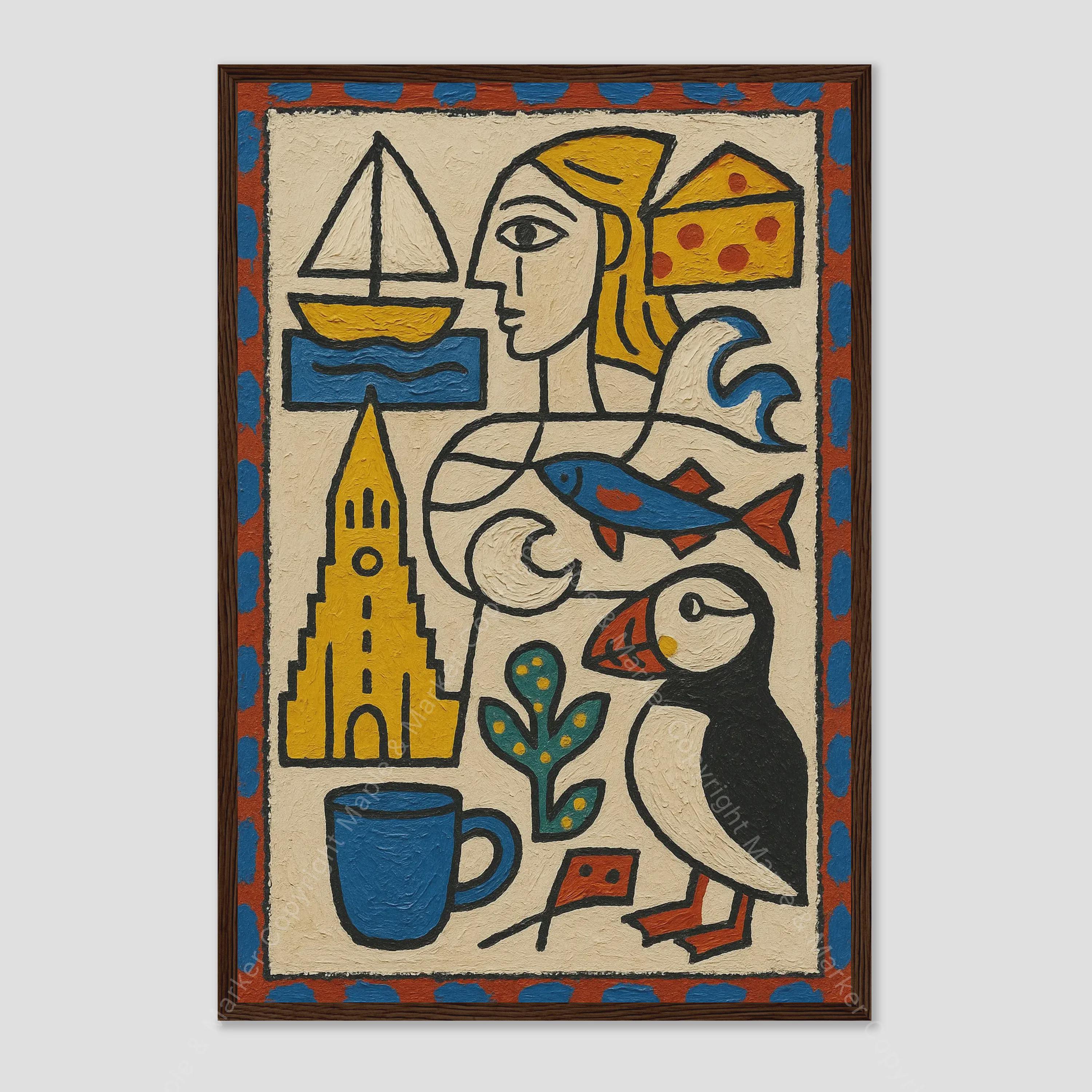 Reykjavik Iceland Cubist Nordic Wall Art - Etsy