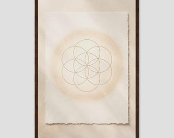 Minimalist Seed of Life Sacred Geometry Neutral Wall Art