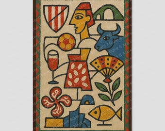 Bilbao Basque City Picasso Style Collage Art