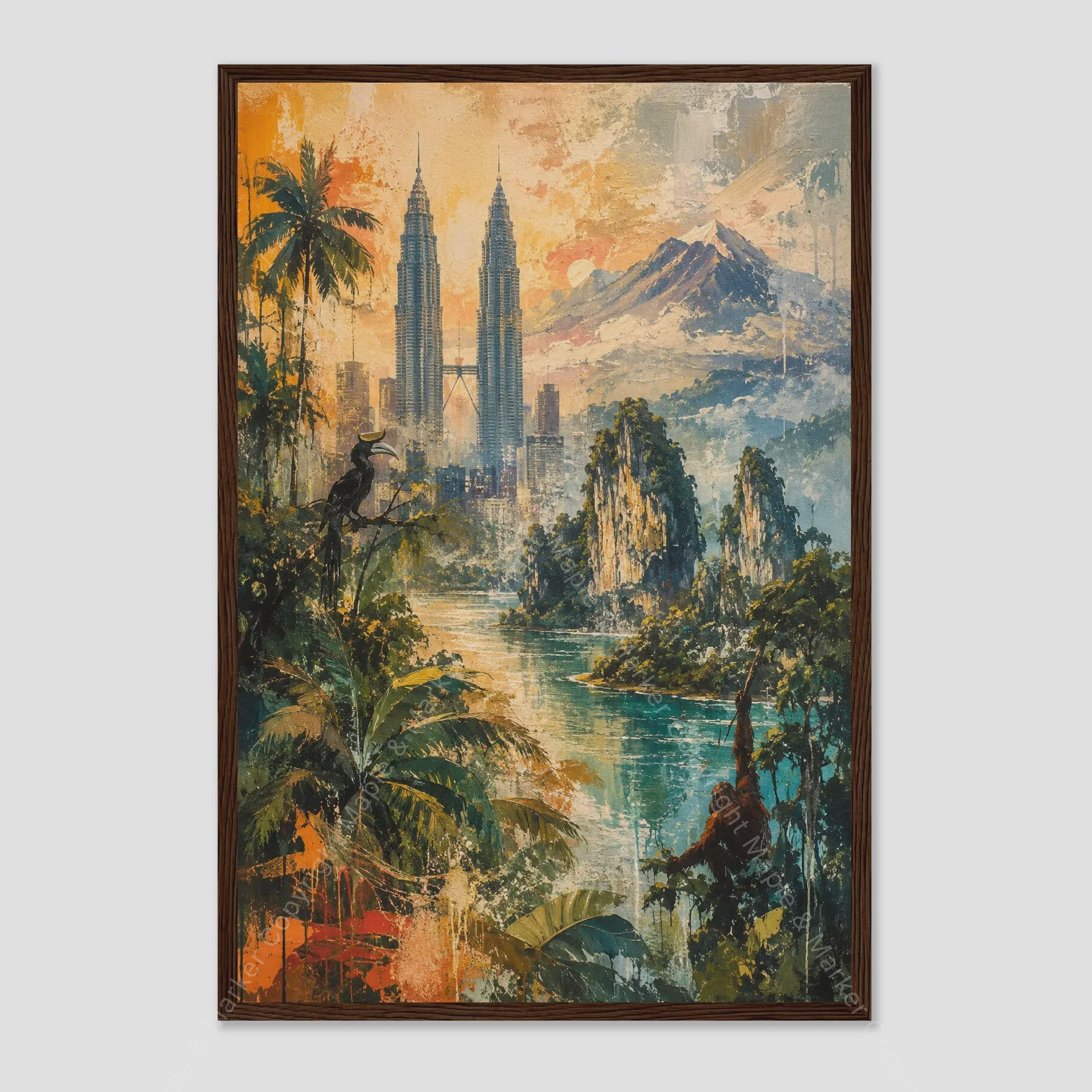 マレーシア購入品 手書きの絵画 Malaysia Painting - Etsy