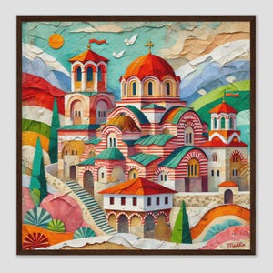 Rila Monastery Colorful Travel Art Print