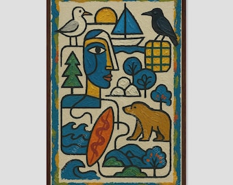 Tofino Picasso Cubist Coastal Art Print