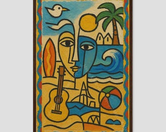 Malibu California Minimalist Coastal Wall Art