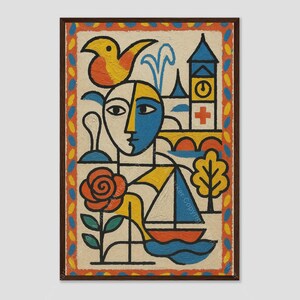 Geneva New York Finger Lakes Cubist Art Print
