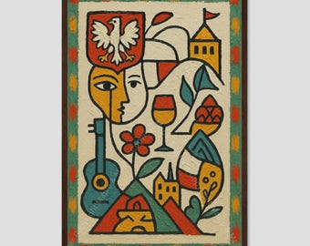 Poland Picasso Cubist Abstract Wall Art Print