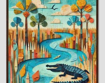 Everglades Florida Colorful Marsh Wall Art Print