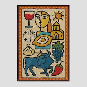 Georgia Caucasus Abstract Map Wall Art