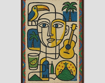 Brazil Vibrant Abstract Country Wall Art