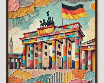 Brandenburg Gate Berlin Germany Colorful Landmark Wall Art