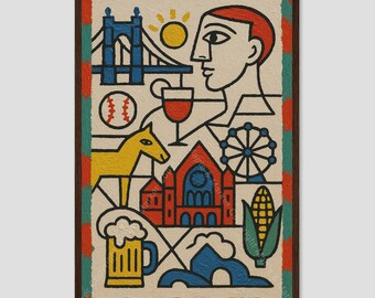 Arte de parede urbana à beira do rio Picasso em Cincinnati