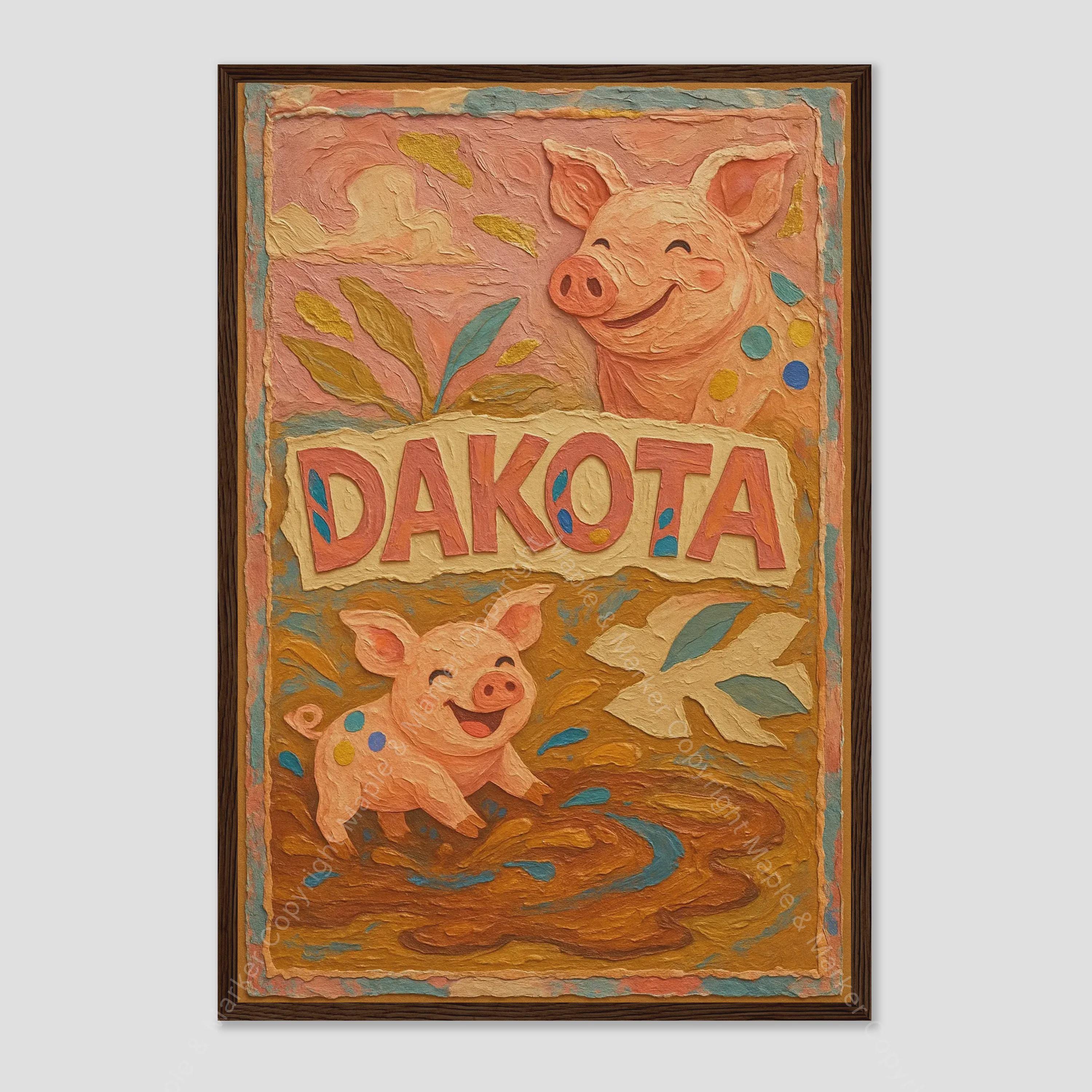 Dakota Name Art Baby Shower Gift Nursery Print - Etsy Canada