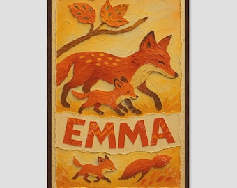 Lámina artística para guardería con dosel otoñal de Emma Fox