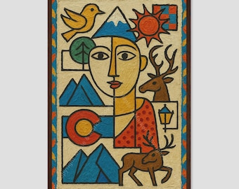 Estes Park Colorado Mountain Cubist Wall Art