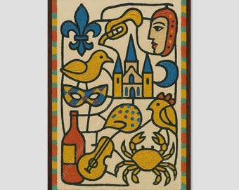 Louisiana Picasso Cubist State Wall Art