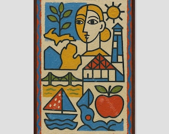 Midland Picasso Abstract Wall Art Print