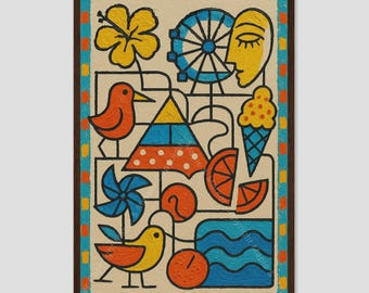 Stampa artistica del muro della città di Wildwood Picasso Beach