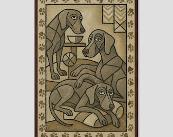 Weimaraner Dog Abstract Wall Art Print