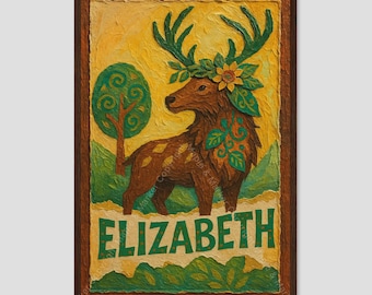 Elizabeth Name Art Newborn Nursery Baby Gift Print