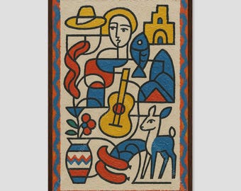 New Braunfels Picasso Abstract Wall Art Print