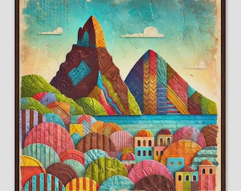 The Pitons Saint Lucia Kids Mountain Wall Art