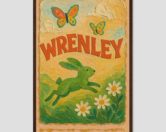Wrenley Name Art Baby Shower Gift Nursery Print