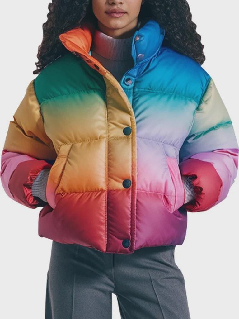 Women's Bold Multicolor Stylish Puffer Jacket - Etsy