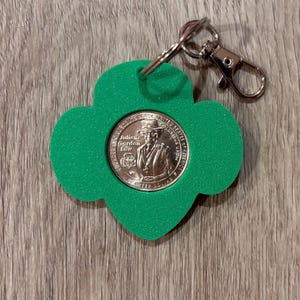 Girl Scout Quarter Trefoil Keychain - Ask about Troop Discounts!