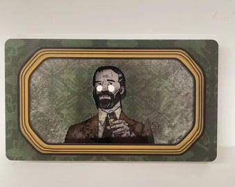 Handmade Acrylic Rusty Lake   Detective Dale Fridge Magnet, Liquid Motion Glitter Magnet with 3D Effect, Rusty Lake Merch, Game Merchandise,