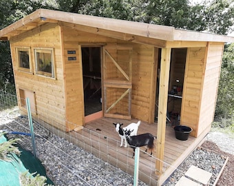 Goat Shelter Plans DIY | Engineer-Designed Goat Shed with Storage & Porch | Printable PDF Step by Step | Imperial / Metric