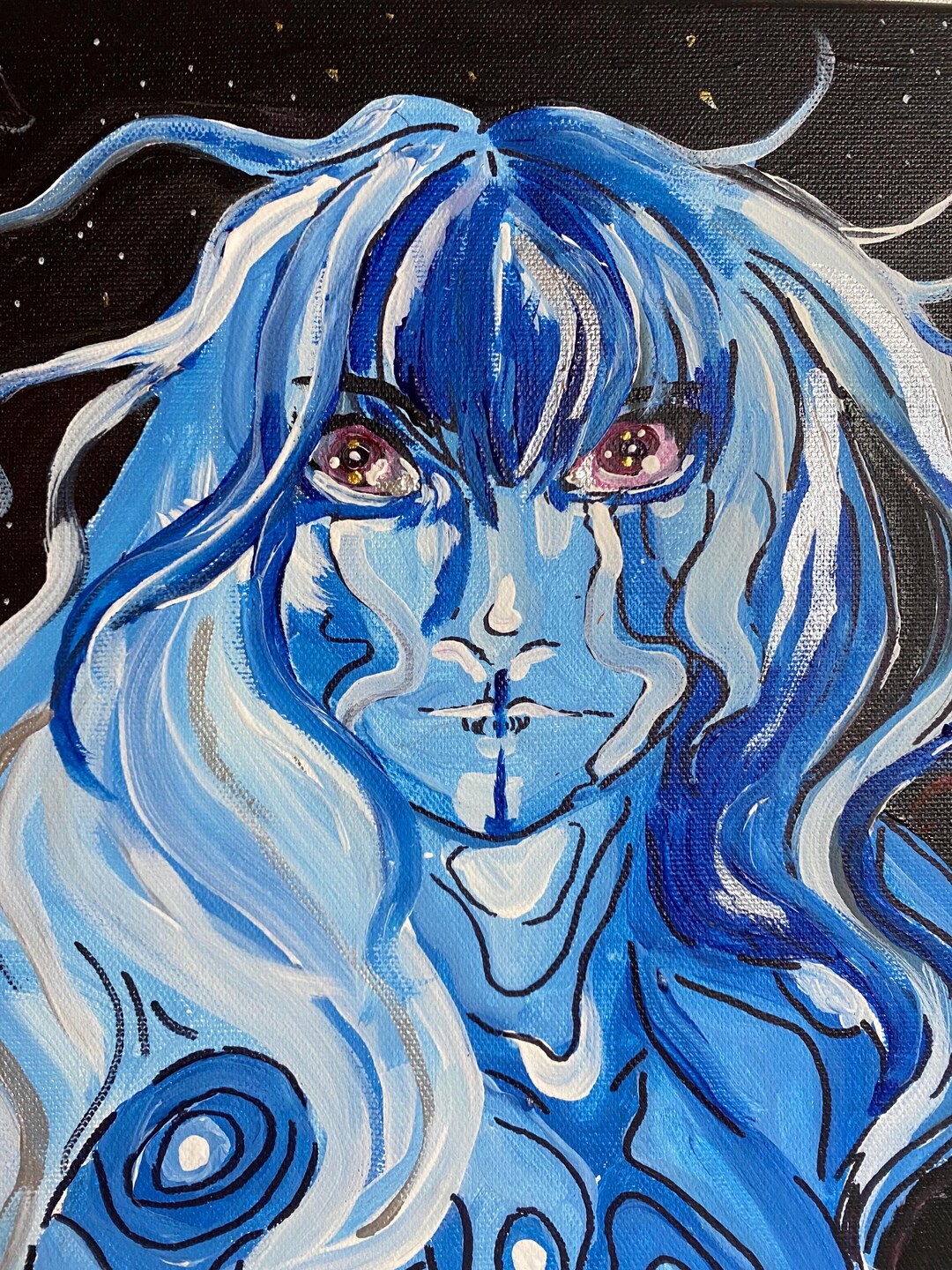 Cosmic Neptune Hand Painted 11 X14 Inches Acrylic Art - Etsy