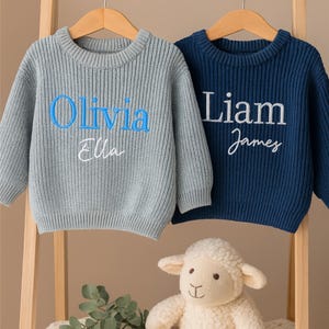 Personalized Baby Sweater, Custom Baby Sweater • 0-2 Years Old • Embroidered Newborn Baby Sweater • Baby Shower Gift • Newborn Gift
