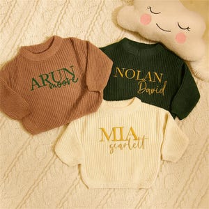 Personalized Baby Sweater, Custom Baby Sweater • 0-2 Years Old • Embroidered Newborn Baby Sweater • Baby Shower Gift • Newborn Gift