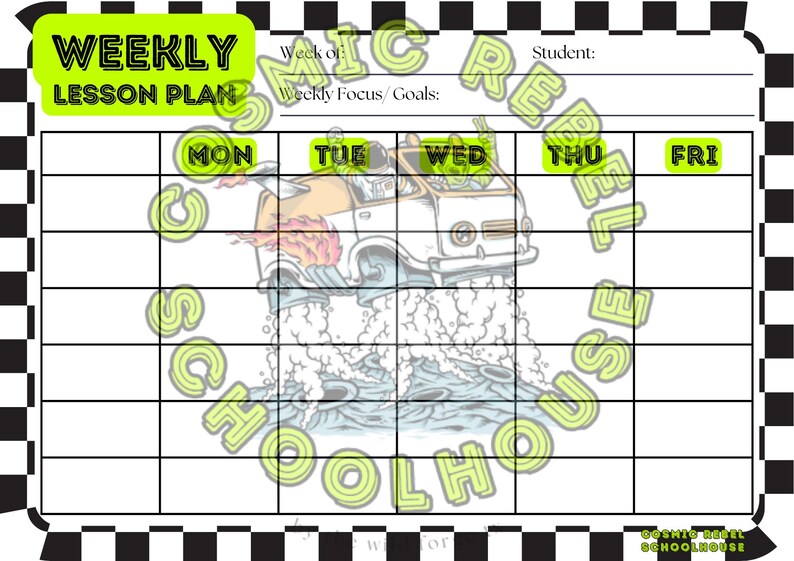 Homeschool Weekly Lesson Plan Printable & Editable PDF – With Subjects ...