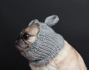 bulky knit gray mouse snood