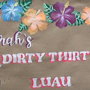 Hand Painted Banner, Hand Painted Custom Party Banner, Hand Painted Birthday Banner
