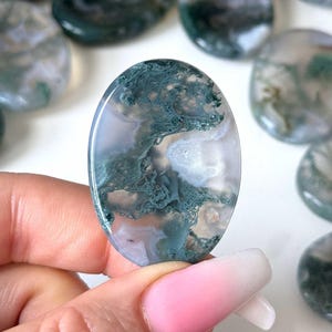 Jij kiest mosagaat Worry Stone AAA-kwaliteit | Zakduim Kristal Cadeau Hartchakra Clearing | Overvloed | Welvaart | Meditatie Reiki