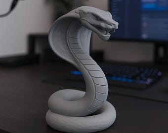 Cobra Statue 3D Model STL File | Elegant Serpent Decor for Home/Office (Digital Download)